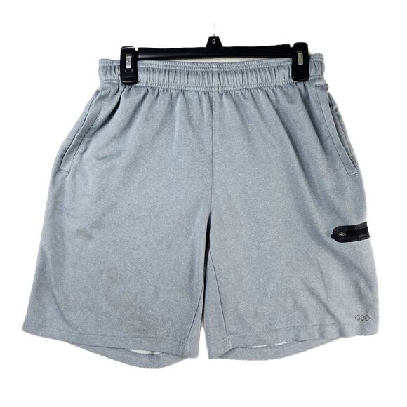 Legend Shorts Mens Large Gray Fitness Gym Running Casual Zipper Pocket - Picture 1 of 12